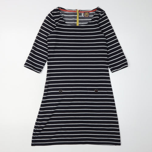 Joules Women's Black Stripe Shift Dress 8