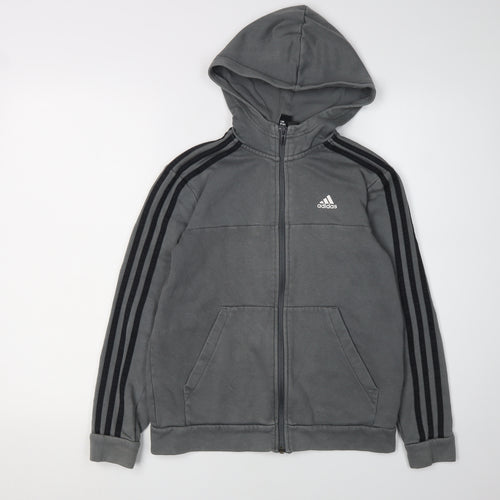 Adidas Boys Grey Full Zip Hoodie 11-12 Years