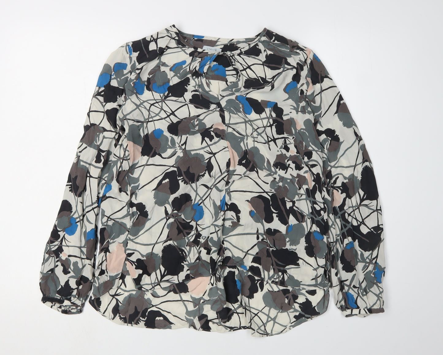 Jigsaw Women's Multicoloured Floral Silk Blouse Size 8
