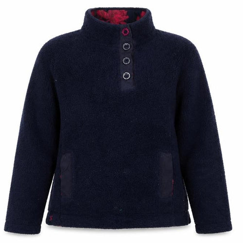 Joules Women's Blue Fleece Henley Sweatshirt XS