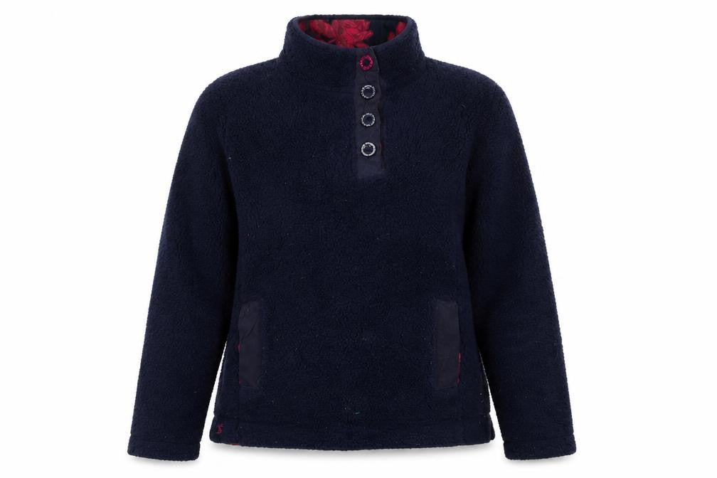 Joules Women's Blue Fleece Henley Sweatshirt XS