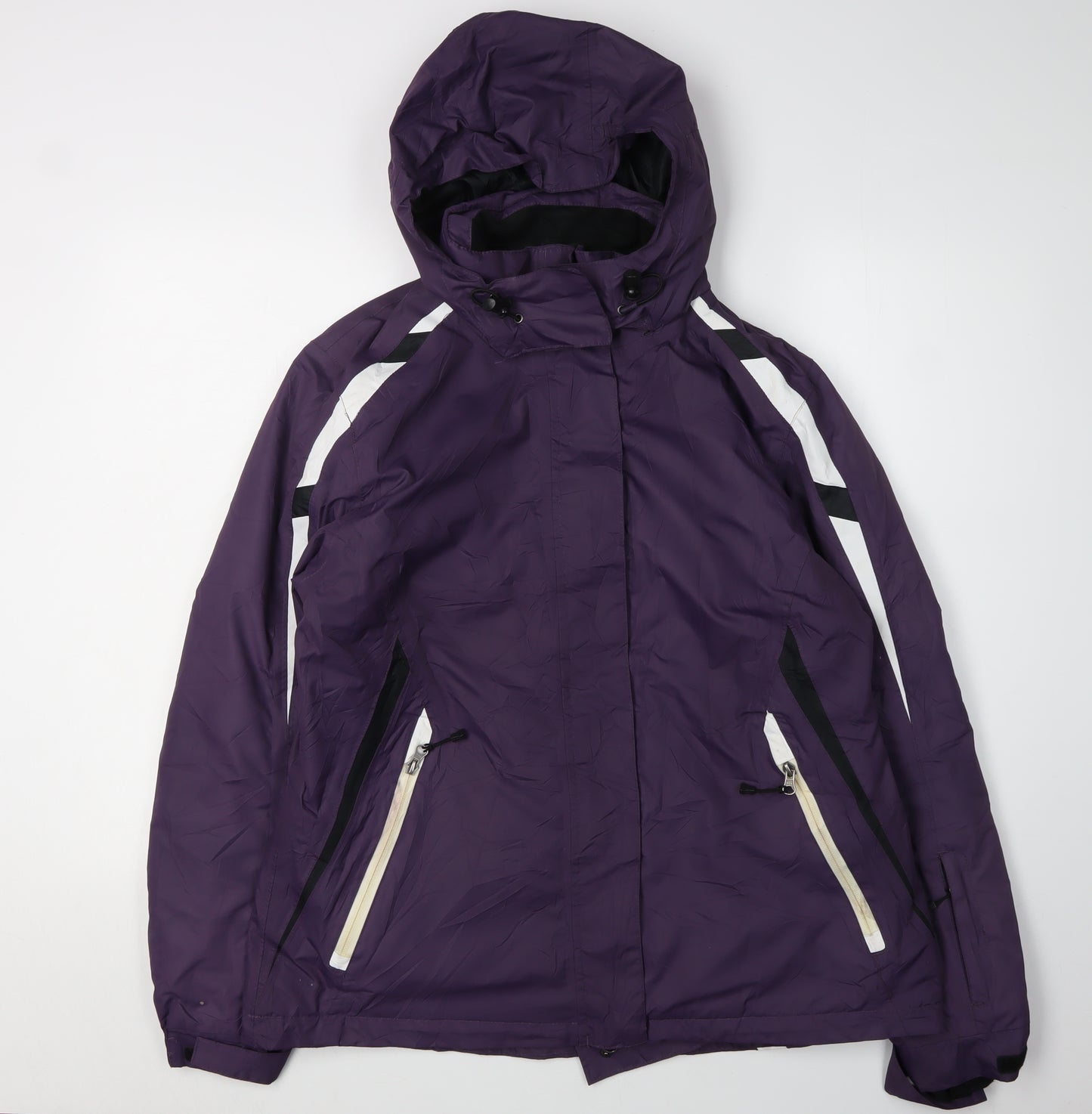 Crane Women's Purple Ski Jacket Size 16 Hooded