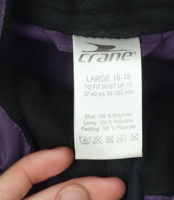 Crane Women's Purple Ski Jacket Size 16 Hooded
