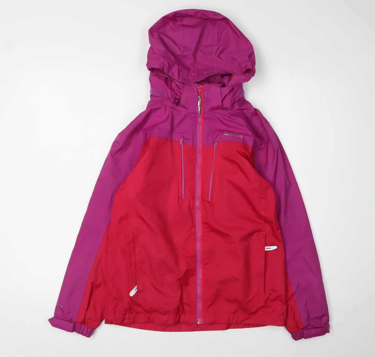Regatta Girls Waterproof Rain Coat 11-12 Red Hooded Jacket
