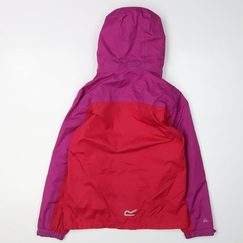 Regatta Girls Waterproof Rain Coat 11-12 Red Hooded Jacket