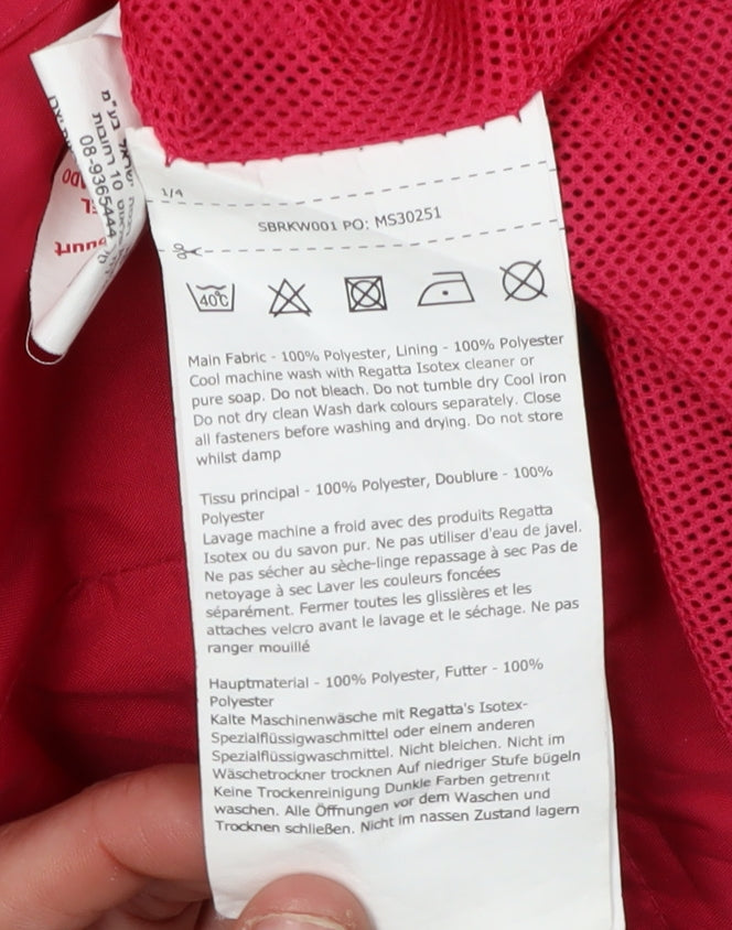 Regatta Girls Waterproof Rain Coat 11-12 Red Hooded Jacket