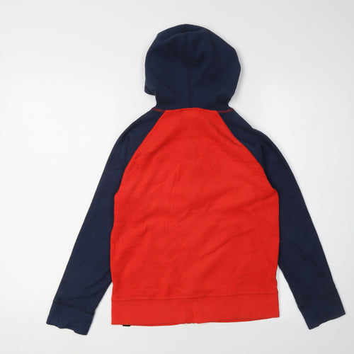 The North Face Boys Red Blue Fleece Hooded Jacket M