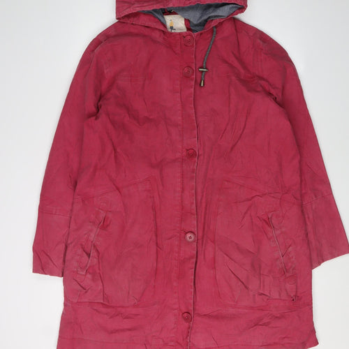 Seasalt Women's Red Hooded Long Rain Coat Size 16
