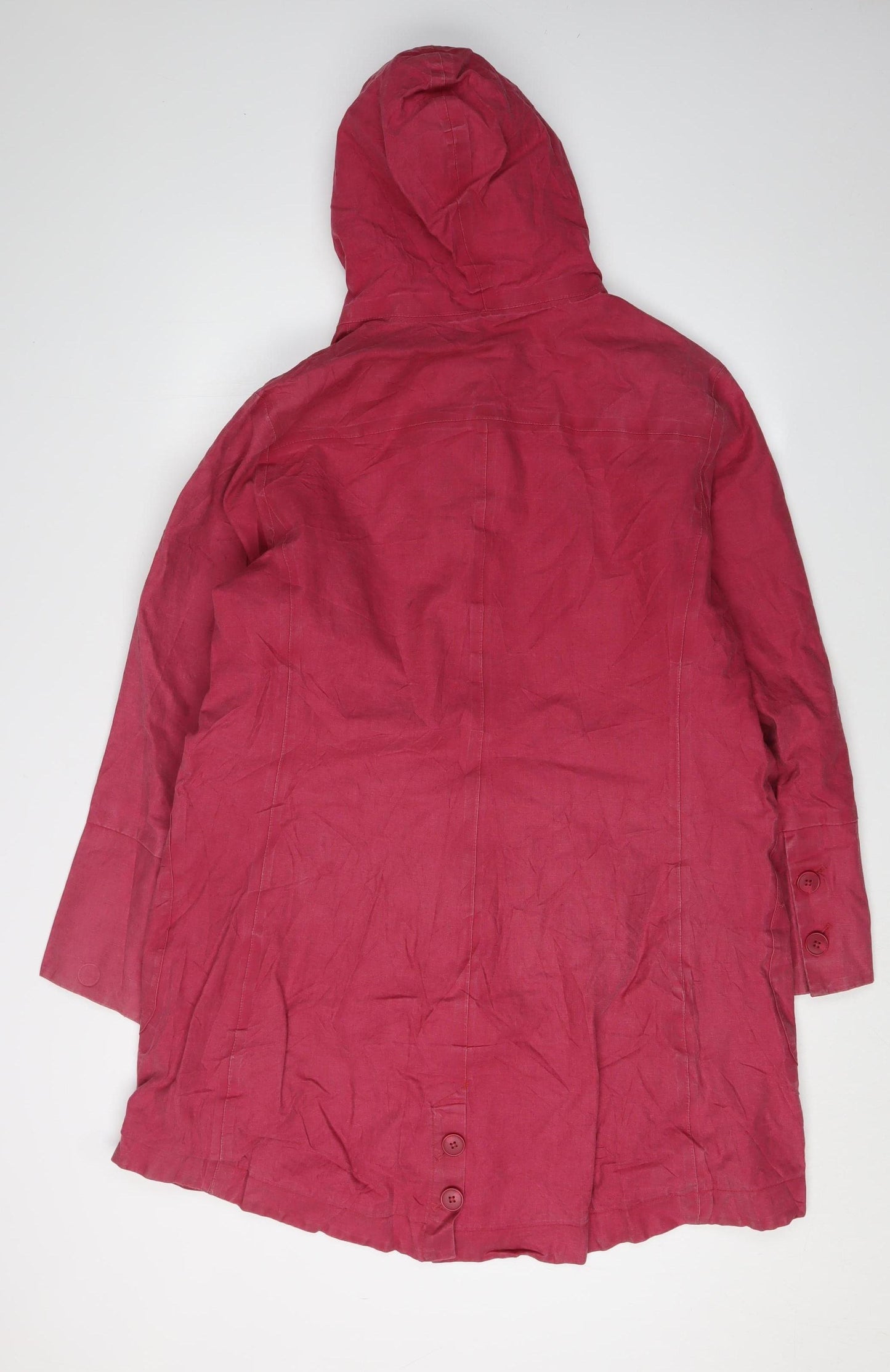 Seasalt Women's Red Hooded Long Rain Coat Size 16