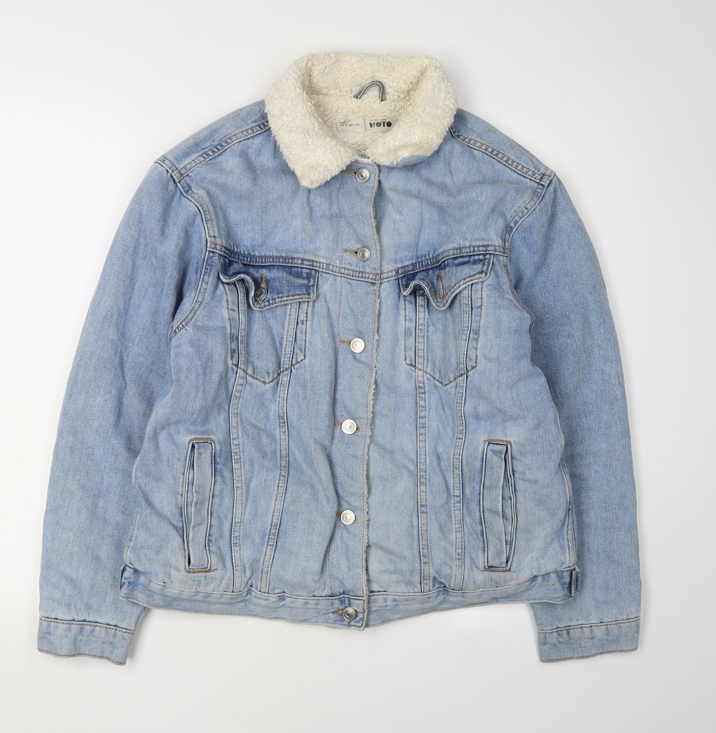 Topshop Women's Blue Denim Jacket Size 10