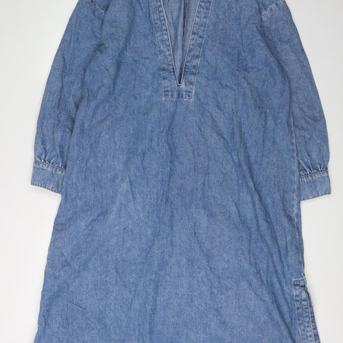 MNG Women's Blue Denim Shirt Dress Size 10