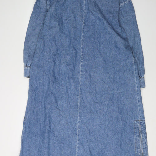 MNG Women's Blue Denim Shirt Dress Size 10
