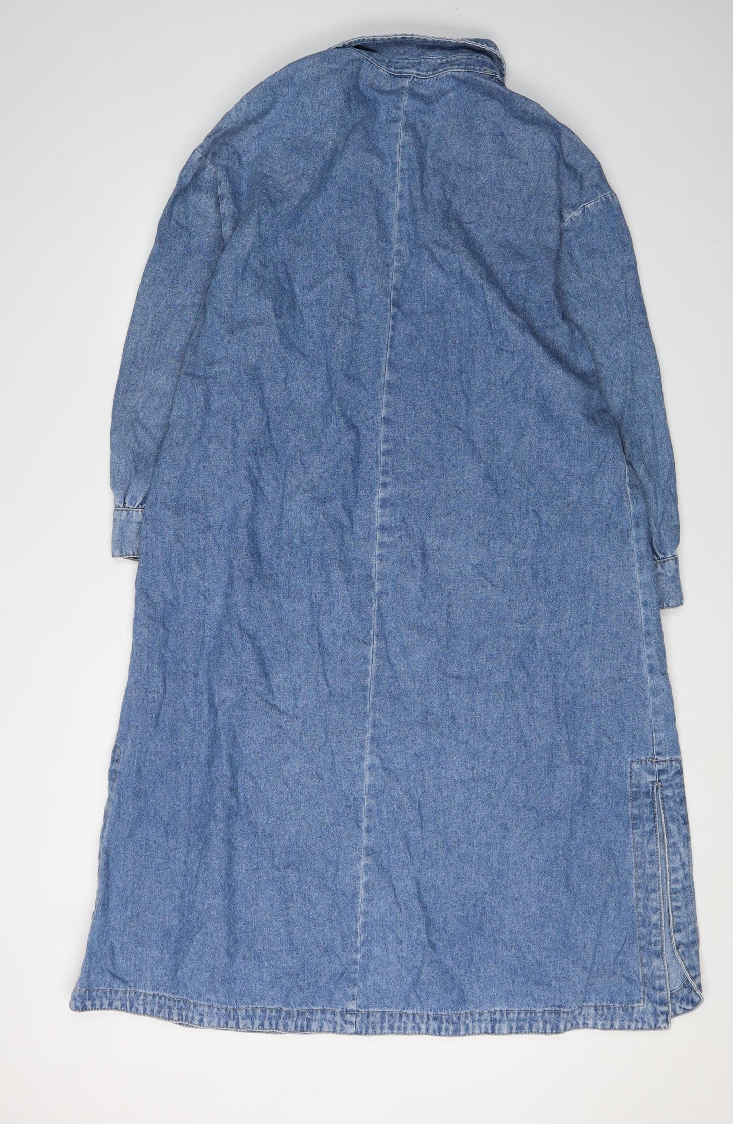 MNG Women's Blue Denim Shirt Dress Size 10