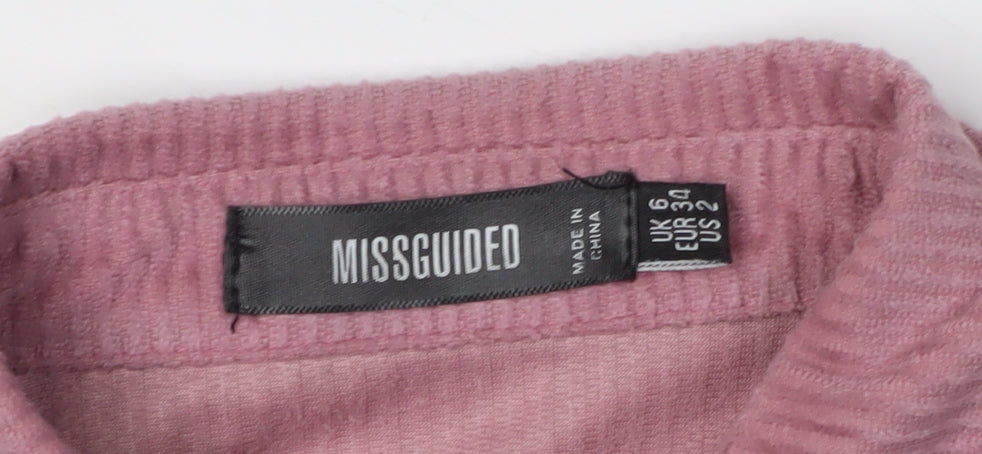 Missguided Women's Pink Shirt Dress, Size 6