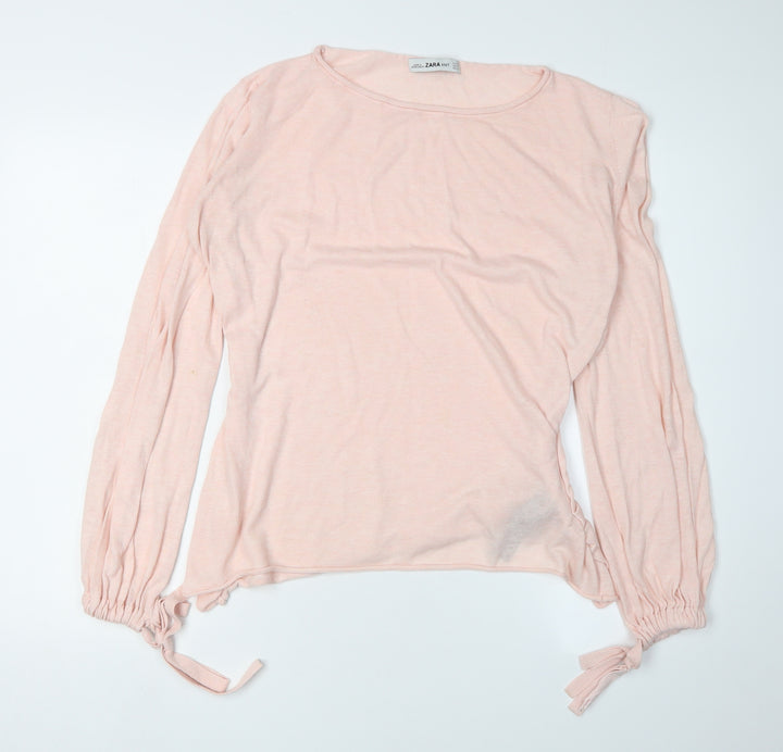 Zara Women's Pink Knit Pullover Jumper M