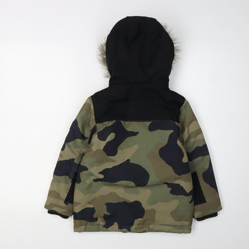 Next Boys Green Camouflage Parka Coat 5 Years