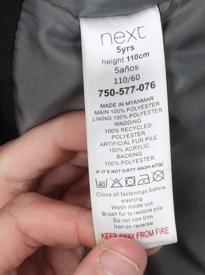 Next Boys Green Camouflage Parka Coat 5 Years