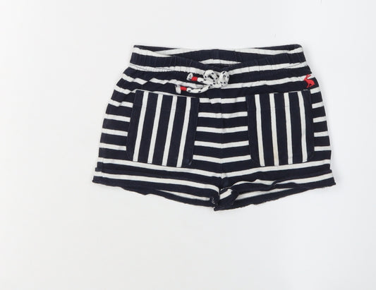 Joules Girls' Black Striped Sweat Shorts, 5-6 Years