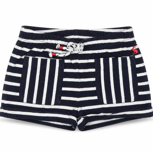 Joules Girls' Black Striped Sweat Shorts, 5-6 Years