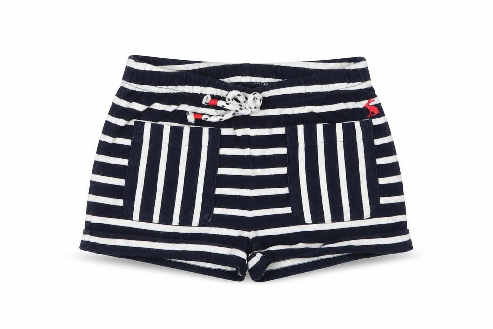 Joules Girls' Black Striped Sweat Shorts, 5-6 Years