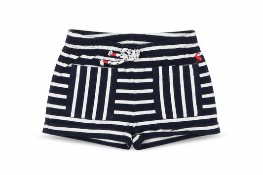 Joules Girls' Black Striped Sweat Shorts, 5-6 Years