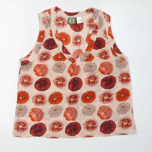 Bensimon Women's Beige Floral Tank Top Size 14