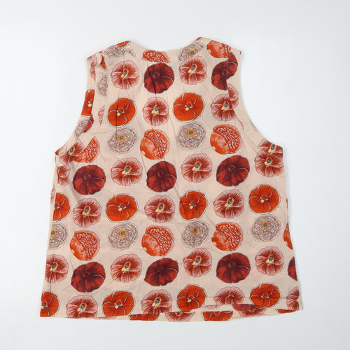 Bensimon Women's Beige Floral Tank Top Size 14