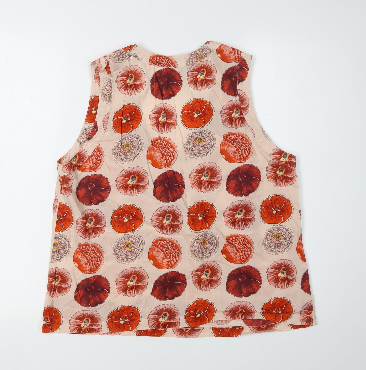 Bensimon Women's Beige Floral Tank Top Size 14