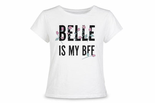 Front view of Disney Women's White T-Shirt UK 14 - Belle BFF Casual Style