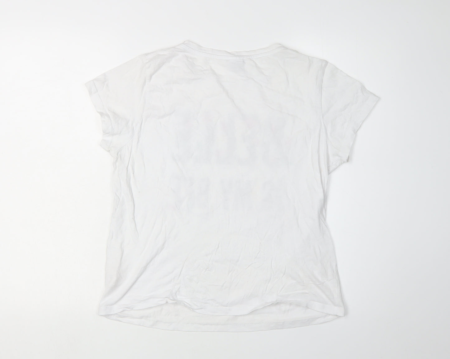 Disney Women's White T-Shirt UK 14 - Belle BFF Casual Style