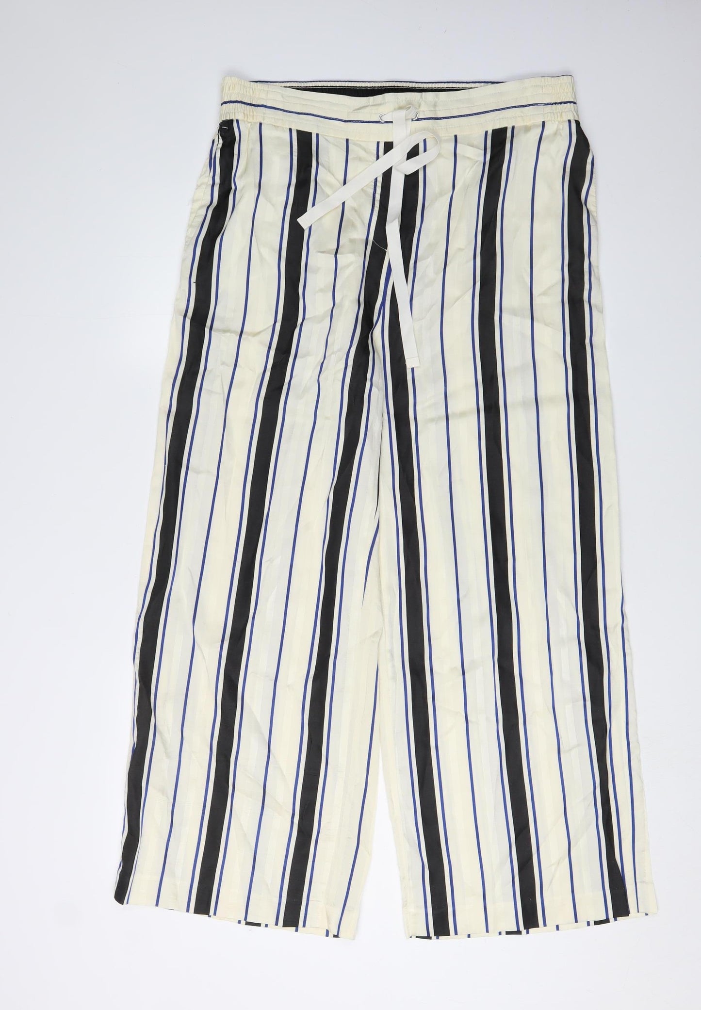 Marks and Spencer Women's Black Striped Trousers Size 16