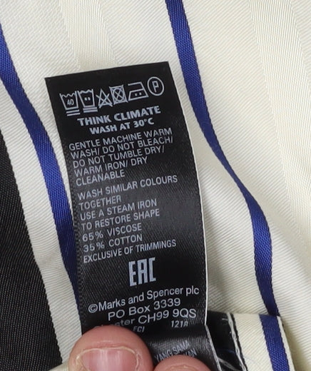 Marks and Spencer Women's Black Striped Trousers Size 16