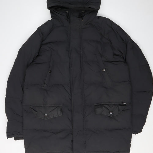Carhartt Men's Black Puffer Jacket Size L Hooded
