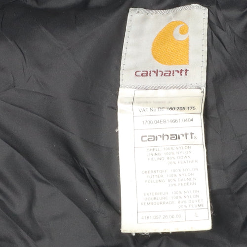 Carhartt Men's Black Puffer Jacket Size L Hooded