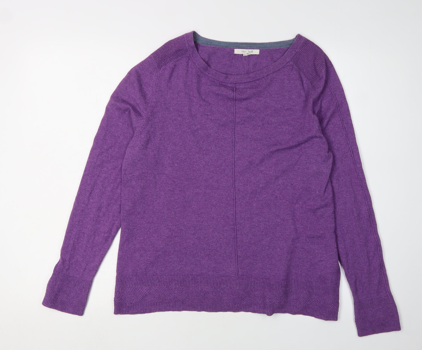 White Stuff Women's Purple Knit Jumper Size 12