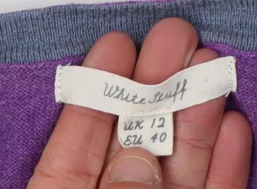 White Stuff Women's Purple Knit Jumper Size 12