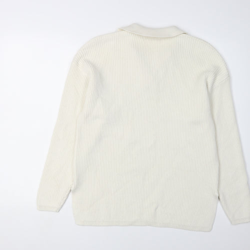 Marks and Spencer Women's Ivory Collared Pullover M