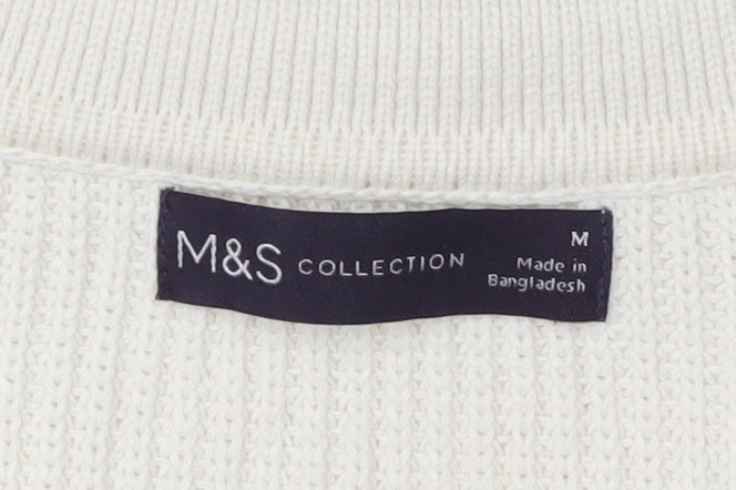 Marks and Spencer Women's Ivory Collared Pullover M