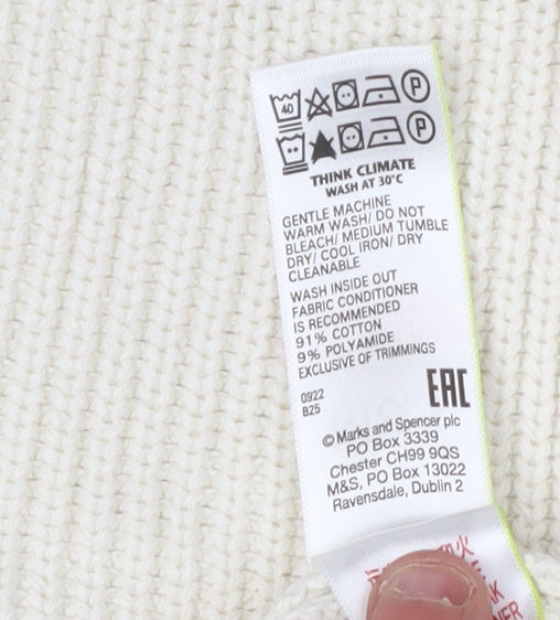 Marks and Spencer Women's Ivory Collared Pullover M