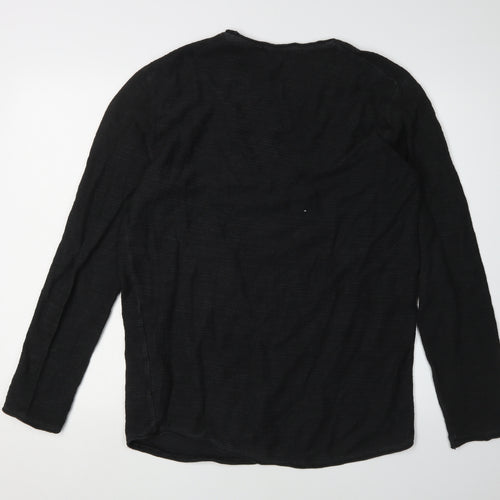 Jack & Jonis Men's Black Cotton Pullover Jumper M