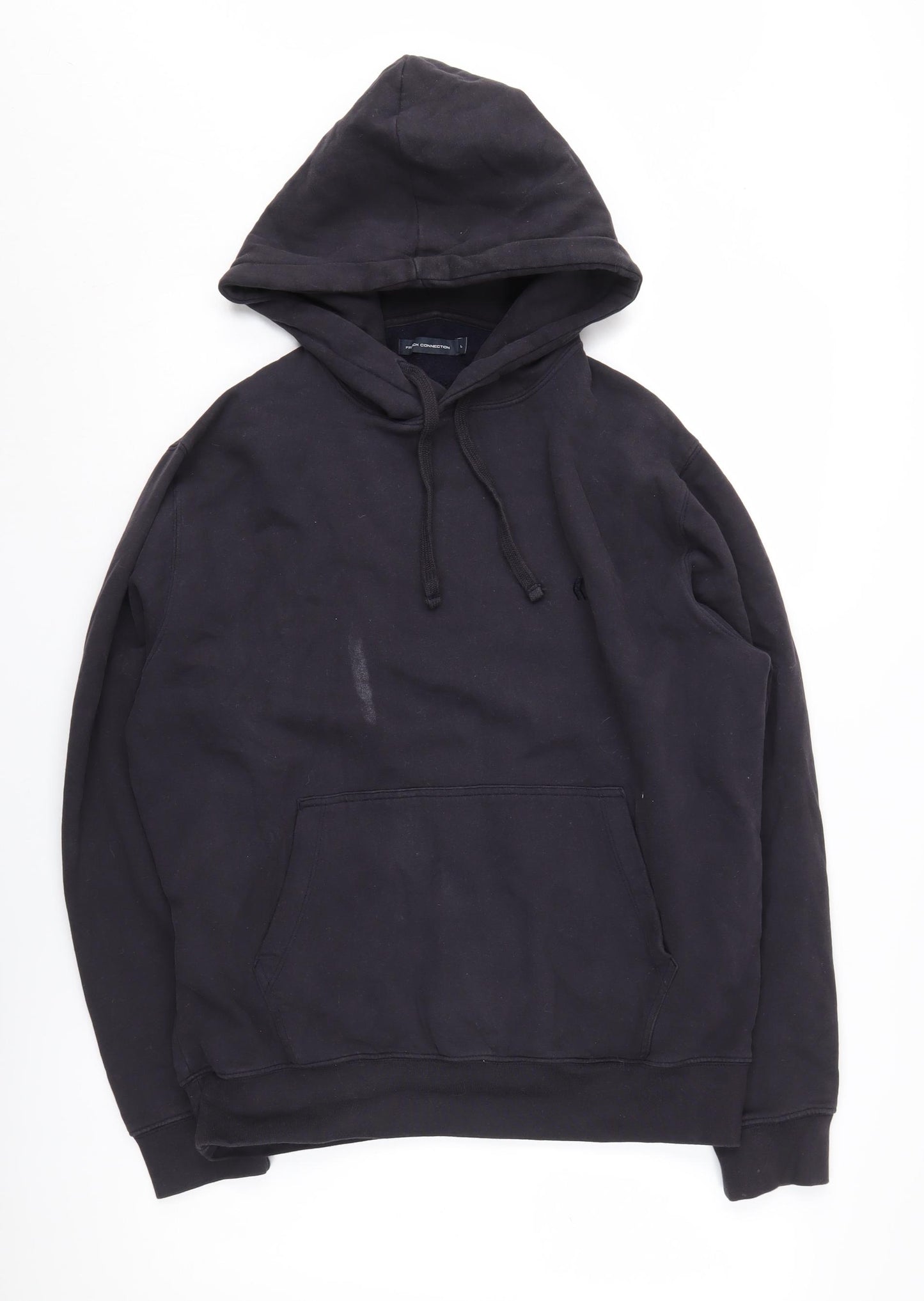 French Connection Men’s Black Hoodie Size L Pullover