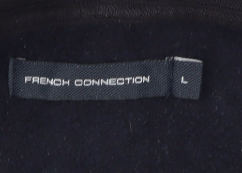 French Connection Men’s Black Hoodie Size L Pullover