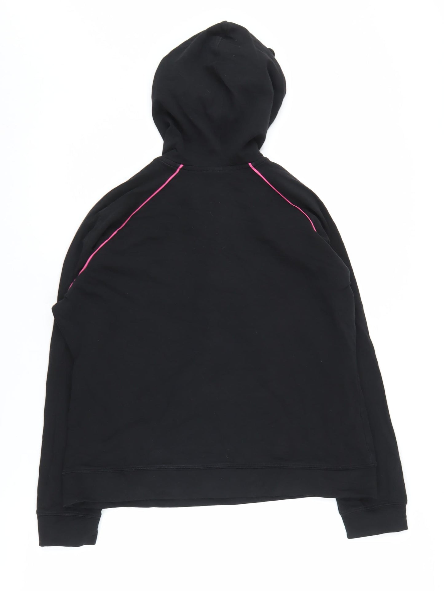 Next Women's Black Pullover Hoodie with Zip Accents, Size 18