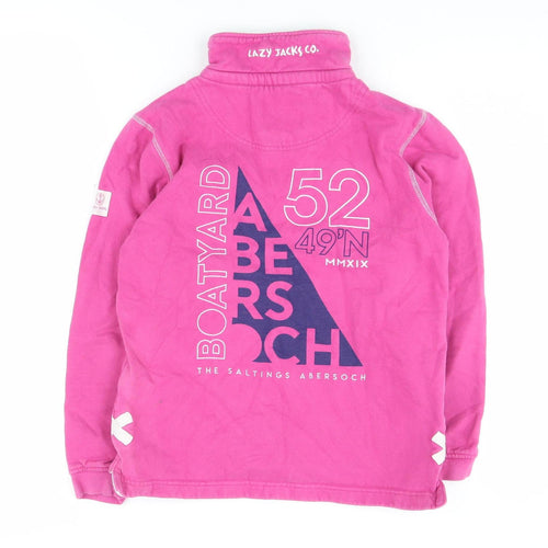 Lazy Jacks Girls Pink 1/4 Zip Sweatshirt, 11-12 Years