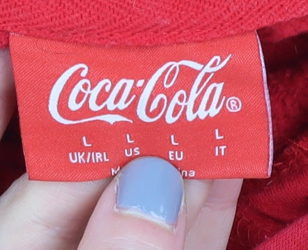 Coca-Cola Red Men's Pullover Logo Hoodie L