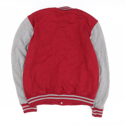 Max Boys Red Varsity Jacket Size L with Snap Closures