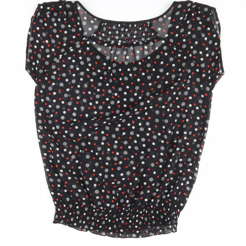 Jasper Conran Women's Black Polka Dot Blouse Size 8