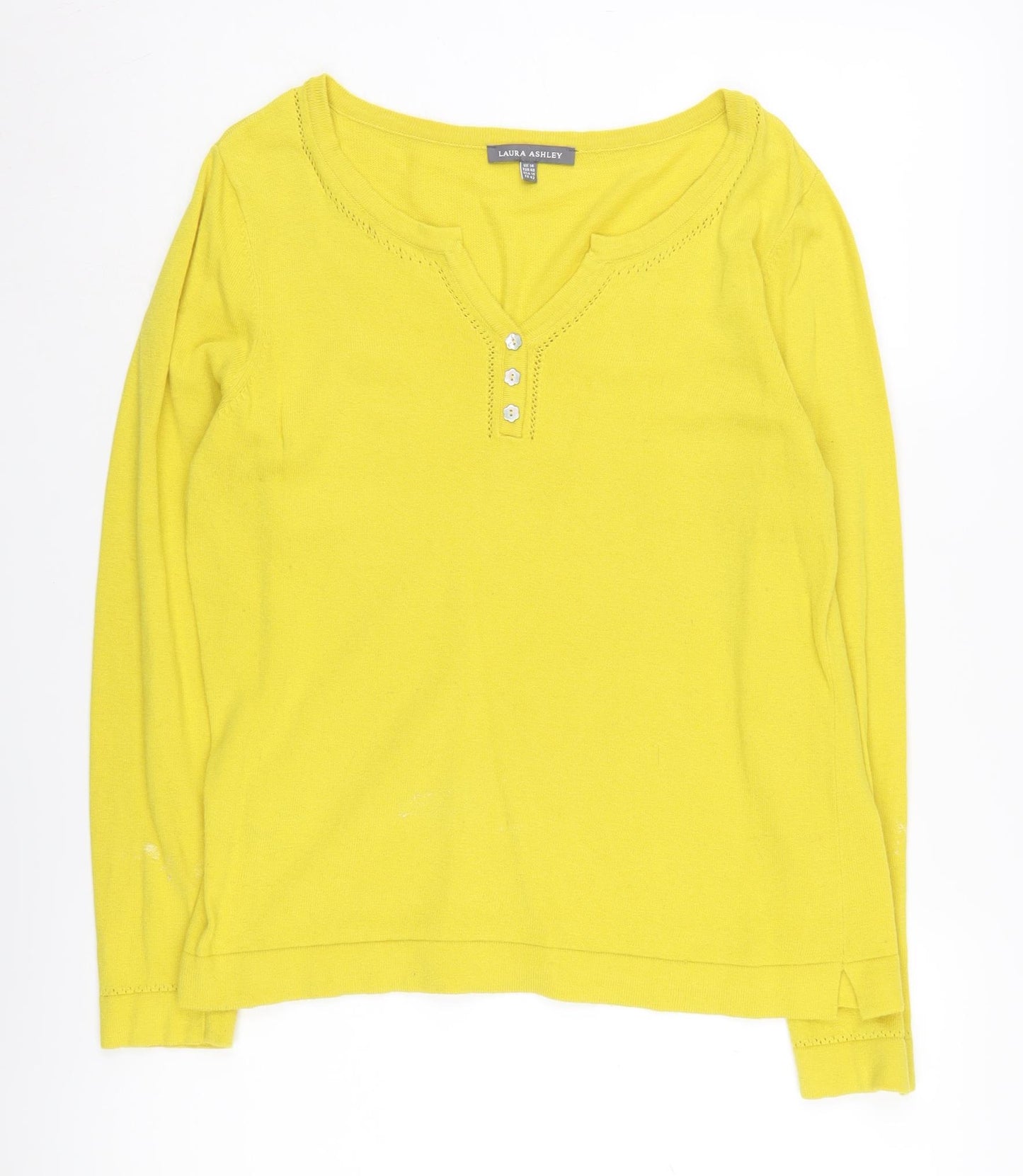 Laura Ashley Women’s Yellow Henley Jumper, UK 14