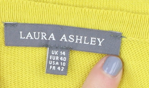 Laura Ashley Women’s Yellow Henley Jumper, UK 14