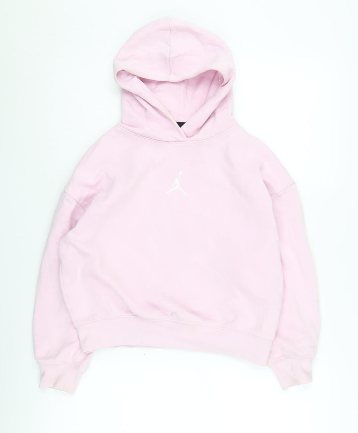 Jordan Girls Pink Hoodie, 10-12 Years, Pullover, Logo Accent